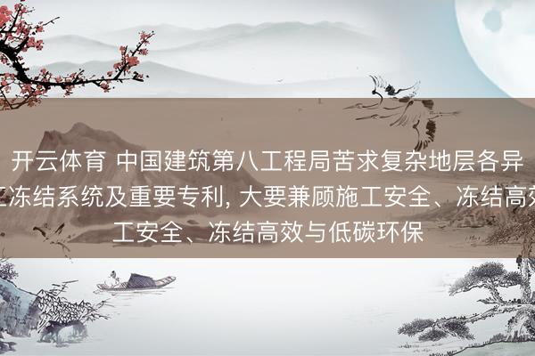 开云体育 中国建筑第八工程局苦求复杂地层各异温度东谈主工冻结系统及重要专利， 大要兼顾施工安全、冻结高效与低碳环保