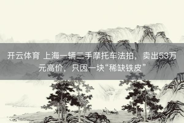 开云体育 上海一辆二手摩托车法拍，卖出53万元高价，只因一块“稀缺铁皮”