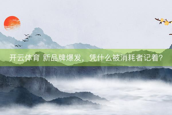 开云体育 新品牌爆发，凭什么被消耗者记着？