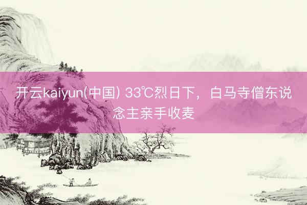 开云kaiyun(中国) 33℃烈日下,白马寺僧东说念主亲手收麦