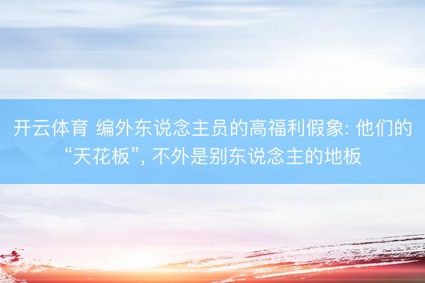 开云体育 编外东说念主员的高福利假象: 他们的“天花板”， 不外是别东说念主的地板