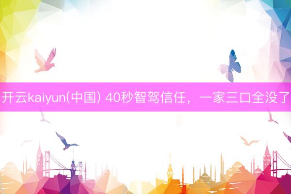开云kaiyun(中国) 40秒智驾信任，一家三口全没了