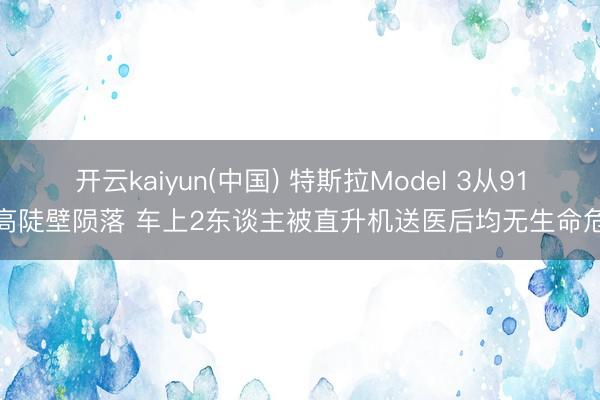开云kaiyun(中国) 特斯拉Model 3从91米高陡壁陨落 车上2东谈主被直升机送医后均无生命危机