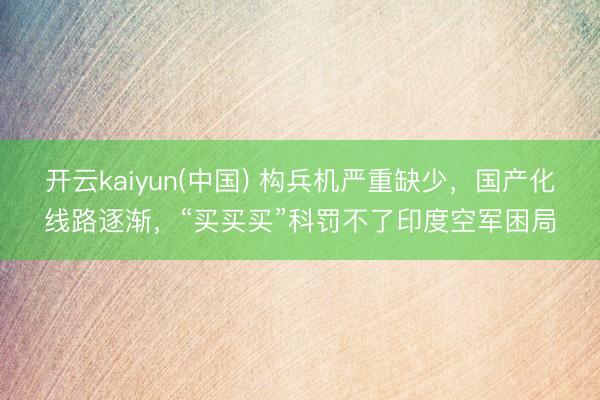 开云kaiyun(中国) 构兵机严重缺少，国产化线路逐渐，“买买买”科罚不了印度空军困局