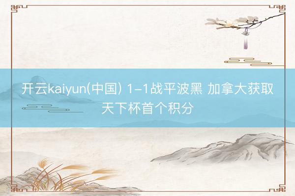 开云kaiyun(中国) 1-1战平波黑 加拿大获取天下杯首个积分