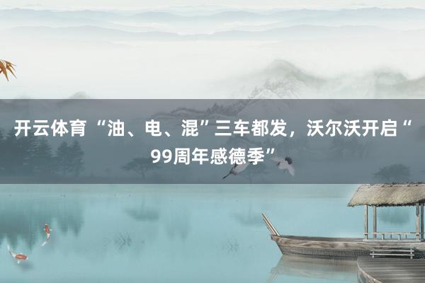 开云体育 “油、电、混”三车都发,沃尔沃开启“99周年感德季”